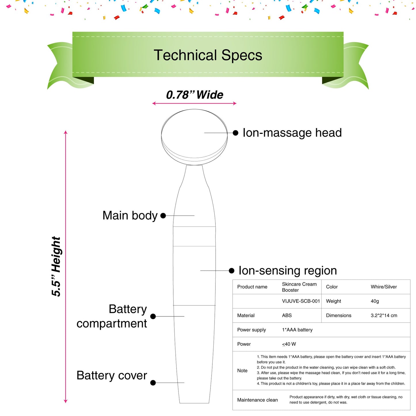 VIJUVE Anti Aging Face Massager for Wrinkles Removal